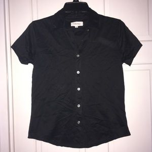 Calvin Klein black short sleeve button down shirt